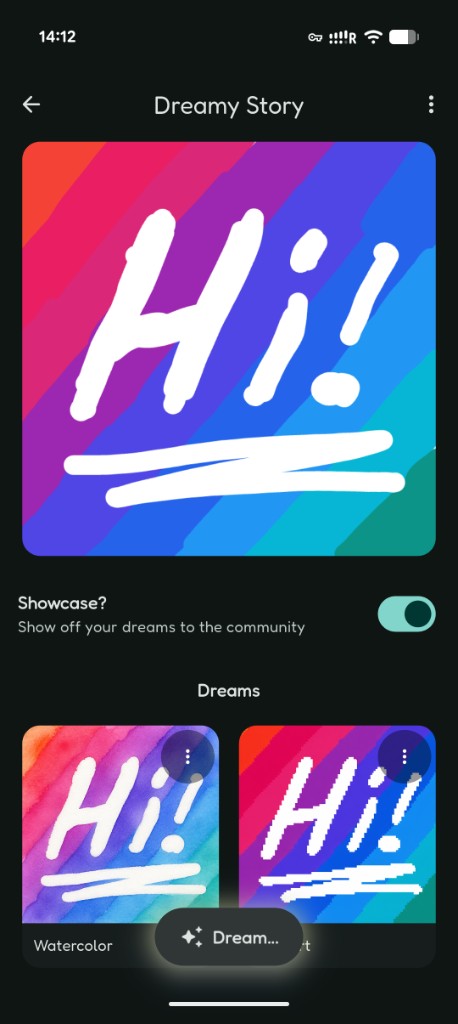 Sharing a dream to the community showcase